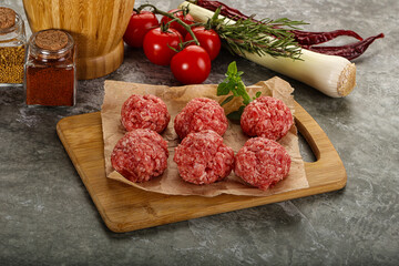 Raw beef meatball minced meat