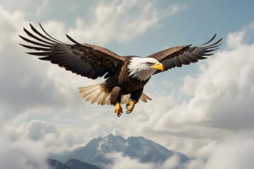 Obraz premium An eagle flying elegantly in the sky 