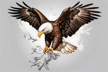 Fototapeta premium An eagle with an elegant look with an isolated background