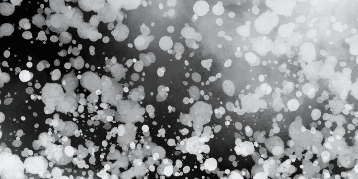 Top view of grains of salt on a black background with Gray Snowflake Vector Transparent Panoramic. Black and white Grunge texture. Print for polygraphy, posters, banners and textiles.