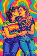 Obraz na płótnie Canvas Colorful vibrant lgbt community pride celebration. Concept illustration on lgbt community.