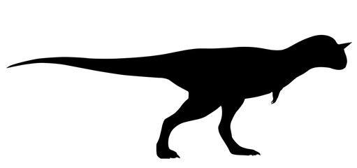 silhouette of a carnotaur on a white background