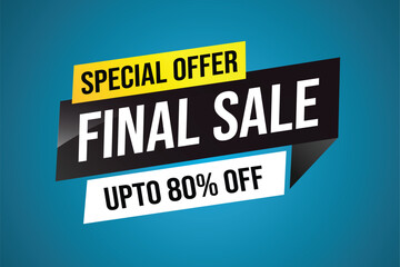 Special offer final sale tag. Banner design template for marketing. Special offer promotion or retail. background banner modern graphic design for store shop, online store, website, landing page

