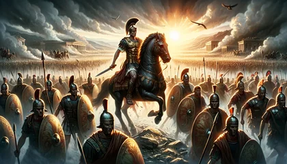 Deurstickers roman legion- Roman soldiers and their general © M.studio