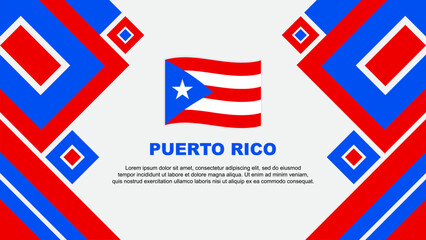 Puerto Rico Flag Abstract Background Design Template. Puerto Rico Independence Day Banner Wallpaper Vector Illustration. Puerto Rico Cartoon