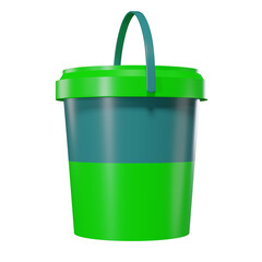 Paint Bucket Mockup on White Background and Isolated