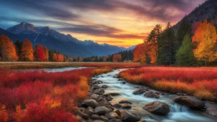 Foto op Canvas High-Quality Fall Background And Fall Wallpaper With 8K Resolution © Graphic Myth