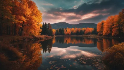 Foto op Canvas High-Quality Fall Background And Fall Wallpaper With 8K Resolution © Graphic Myth