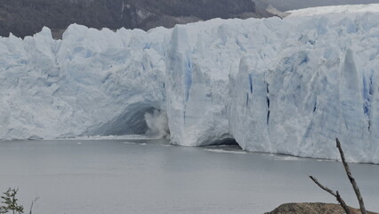 Slow-Motion Ice Calving from Perito Moreno Glacier Cave