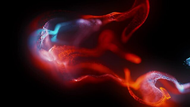 A close up of an electric blue flame, resembling a geological phenomenon, flickering against a black background like a fluid and dynamic piece of art in space