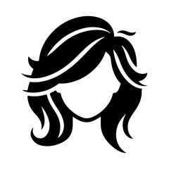 a woman hair style vector silhouette image, black color silhouette image, white background 37