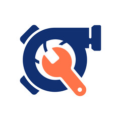 Turbo charger repair icon on white background. Vector illustration. - 774639545