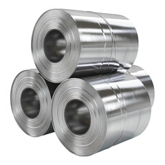 Stainless steel rolls isolated on transparent background