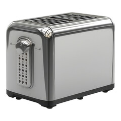 Stainless steel toaster isolated on transparent background