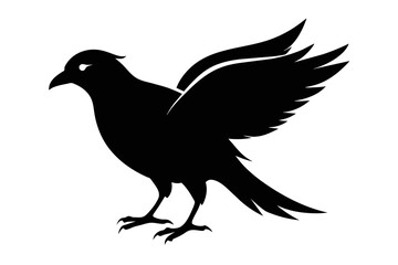 ilhouette image,mac bird,vector illustration,white background