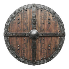 Fototapeta premium Viking shield isolated on transparent background