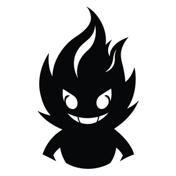 Flame Mascot Vector design, cute cartoon fire character mascot design