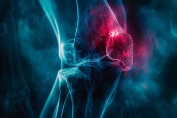 X-Ray Image Showing Inflamed Human Knee Joint