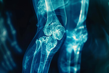 X-Ray of a Human Knee Highlighting Joint Pain