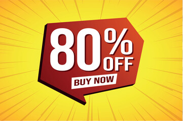 80% eighty percent off buy now poster banner graphic design icon logo sign symbol social media website coupon

