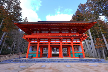 Temple in Kongobu-ji Danjo Garan area, a historical Buddhist temple complex at Koyasan, Koya, Ito District, Wakayama, Japan