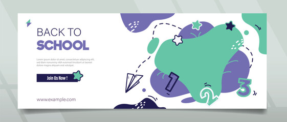 Banner design with school admission concept and modern style