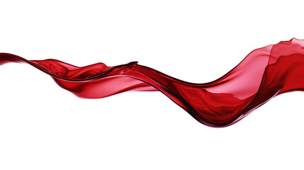 red wine wave floating and flowing isolated on a transparent background, grapes juice wine liquid cut out