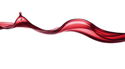 red wine splash wave floating and flowing isolated on a transparent background, grapes juice wine liquid cut out
