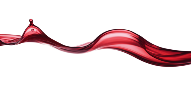 red wine splash wave floating and flowing isolated on a transparent background, grapes juice wine liquid cut out