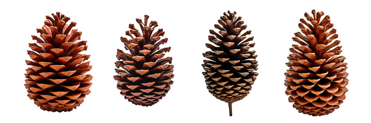 Pinecones isolated against a transparent background.