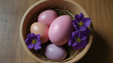 Obraz na płótnie Canvas purple and pink easter egg. generative.ai