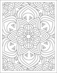 Flowers Zentangle wavy seamless pattern. Doodle black and white abstract vector background.