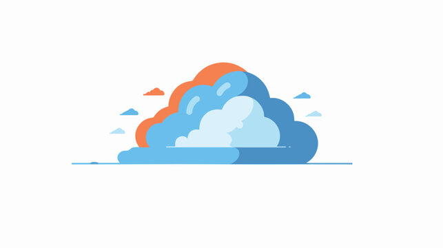 Cloud picture icon. Simple color illustration elements