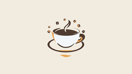 Coffee drink logo template vector illustration flat vector