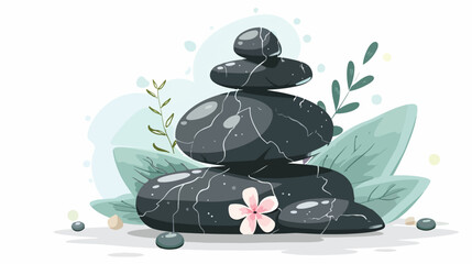 Concept Spa stones with texture stack. This vector
