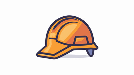 Construction safety work helmet line style icon flat vector