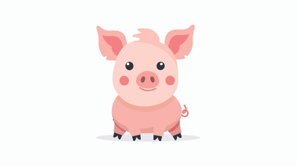 Cute baby pig character vector design flat vector