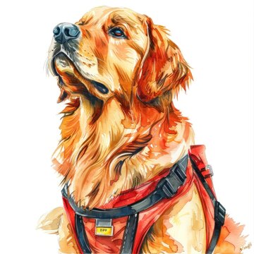 Clipart of a dog practicing Stop Drop