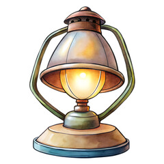 cartoon lamp on transparent background
