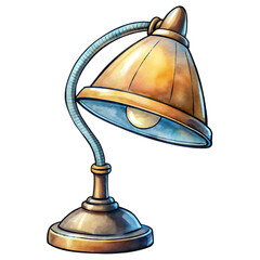 cartoon lamp on transparent background