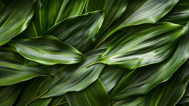 close up top view Ti plant or Cordyline fruticosa leaves, Colorful foliage, Exotic tropical leaf background.