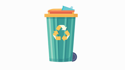 Trash can icon vector illustration flat vector 