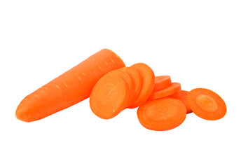 Carrots with sliced on transparent png