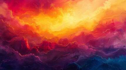 Fiery Abstract Painting of Textured Waves.  - obrazy, fototapety, plakaty