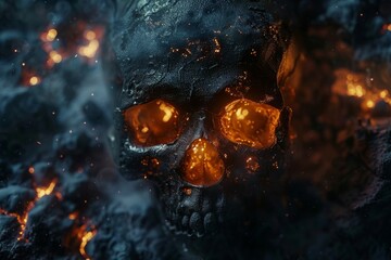 3d glow skull background