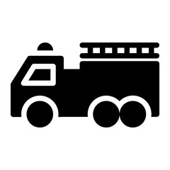 Fire engine icon in glyph style