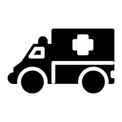 Ambulance icon in glyph style