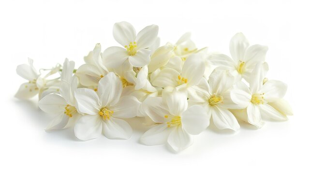 Jasmine flower isolated on white background white terry jasmine flowers  ,Generative ai, 