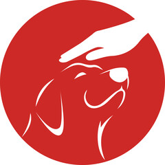 Fototapeta premium Human hand love dog logo template