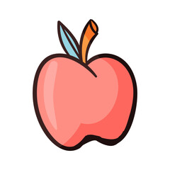 vector apple fruit cartoon icon illustration. food fruit icon concept isolated
